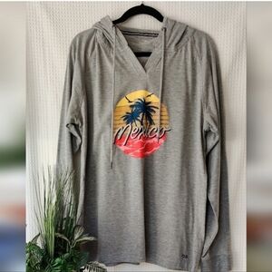 Princess Cruises Mens Gray Mexico Embroidered Pullover Hoodie Size Large